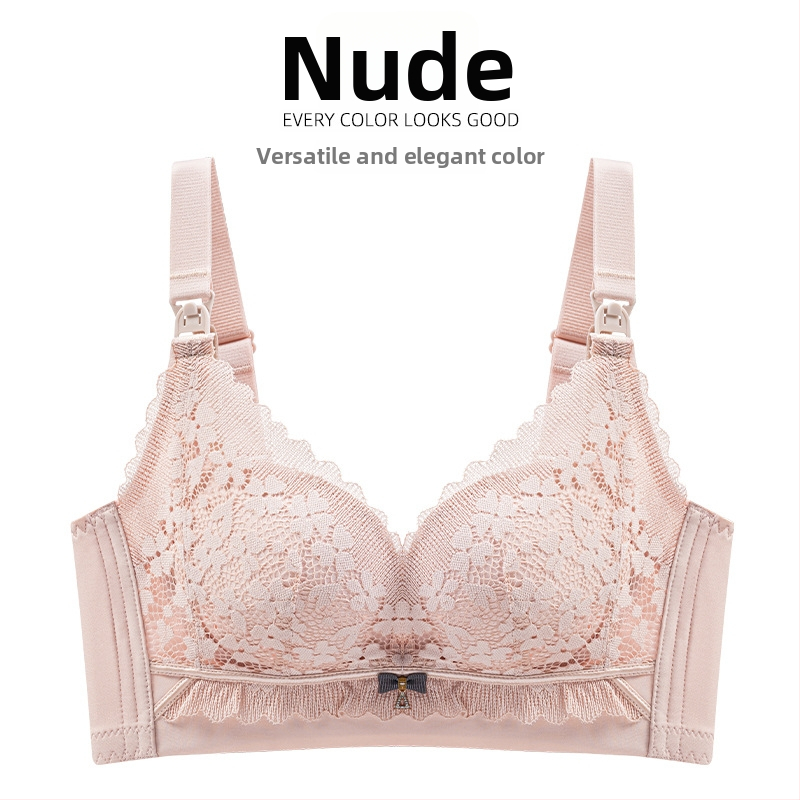 Pēcdzemdību zīdīšanas krūšturis ar priekšējo sprādzes aizdari, anti-sagging atbalsts, plānas veidotas krūšu kupas, noņemamas dubultās siksnas