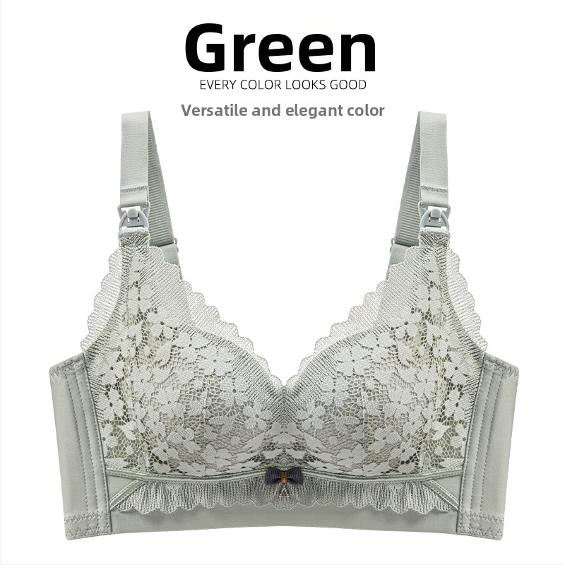 Pēcdzemdību zīdīšanas krūšturis ar priekšējo sprādzes aizdari, anti-sagging atbalsts, plānas veidotas krūšu kupas, noņemamas dubultās siksnas