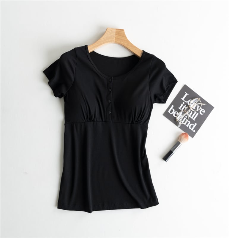 Top za dojenje od pamuka, pulover stil, 95–100% pamuka, rukavi 3/4
