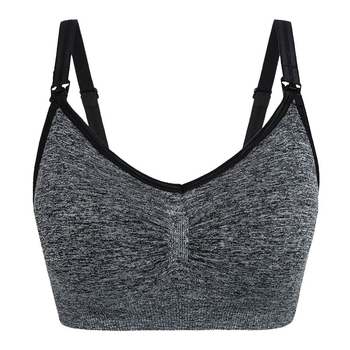 Nagy méretű szoptatós melltartó szülés után, drót nélküli, elöl záródó, varrat nélküli, levehető dupla vállpántok