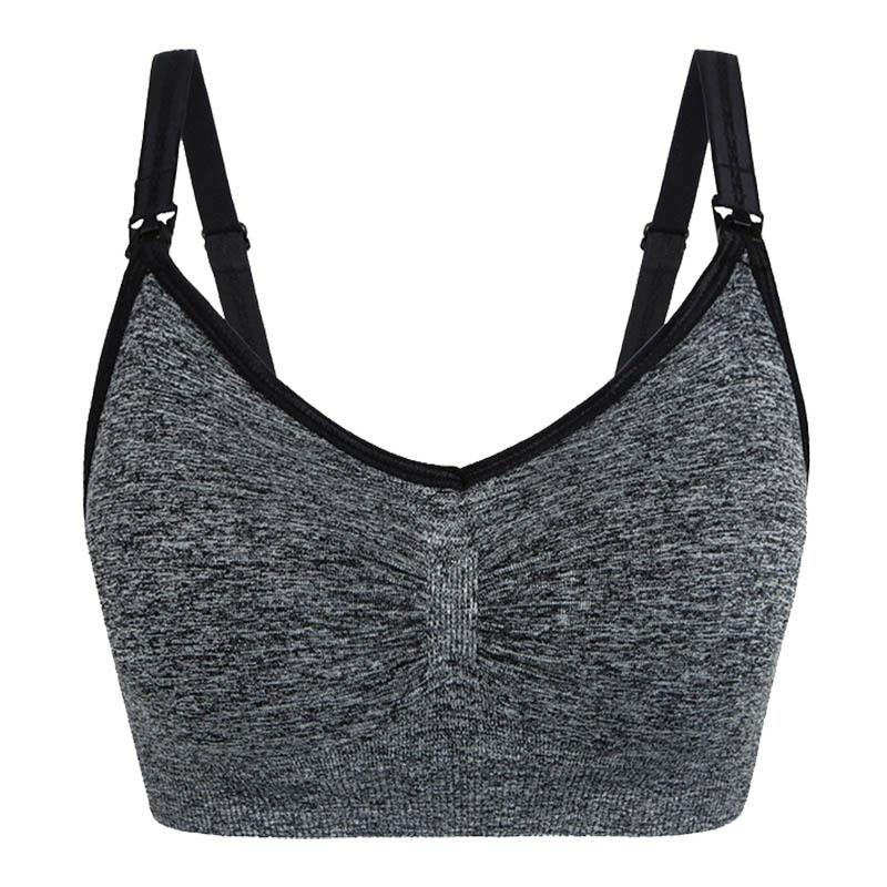 Nagy méretű szoptatós melltartó szülés után, drót nélküli, elöl záródó, varrat nélküli, levehető dupla vállpántok