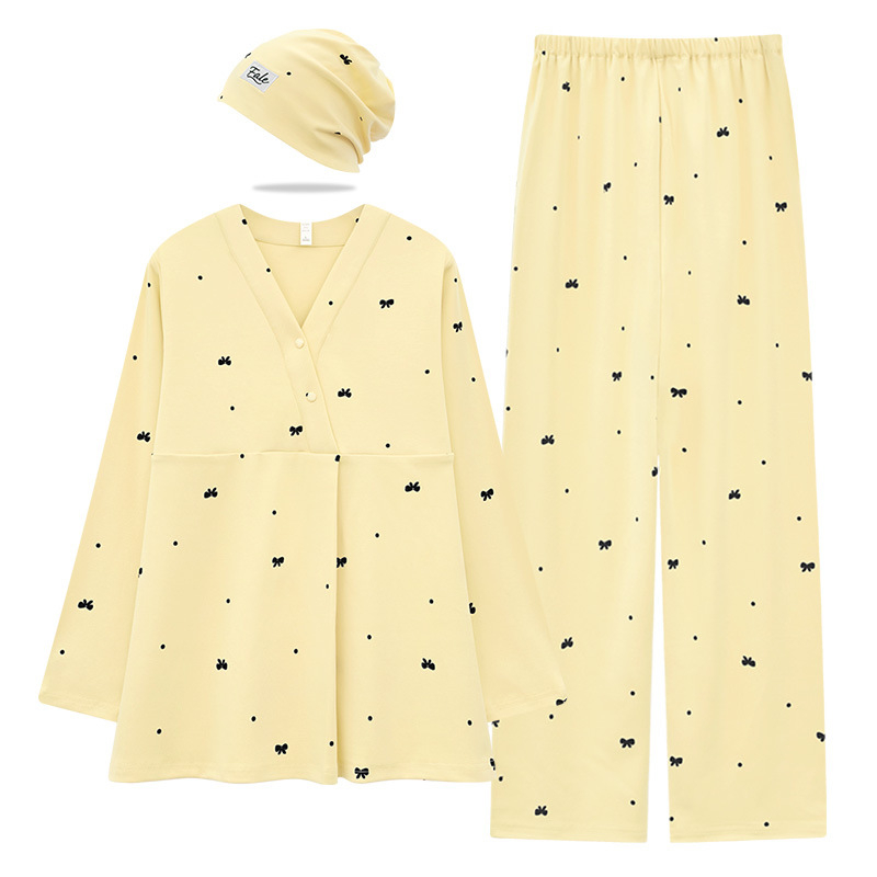Pidžama za trudnice s jastučićima za dojke — A kvaliteta majčinsko-dječja, 100% pamuk, jesen-zima postpartum dojenje