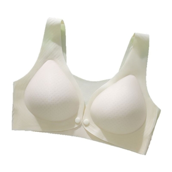 Szoptatós melltartó terhességre és a szülés utáni időszakra – könnyű, légáteresztő nylon anyag, bélés spandex 70–80%, vékony formázott kosár, hátul 4 sor kapocs, rögzített dupla vállpánt, fényes dizájn