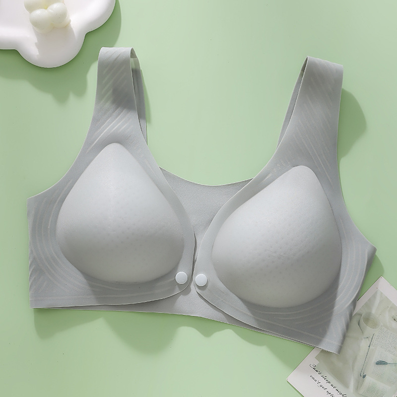 Szoptatós melltartó terhességre és a szülés utáni időszakra – könnyű, légáteresztő nylon anyag, bélés spandex 70–80%, vékony formázott kosár, hátul 4 sor kapocs, rögzített dupla vállpánt, fényes dizájn