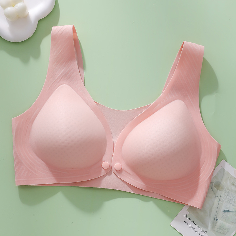 Szoptatós melltartó terhességre és a szülés utáni időszakra – könnyű, légáteresztő nylon anyag, bélés spandex 70–80%, vékony formázott kosár, hátul 4 sor kapocs, rögzített dupla vállpánt, fényes dizájn