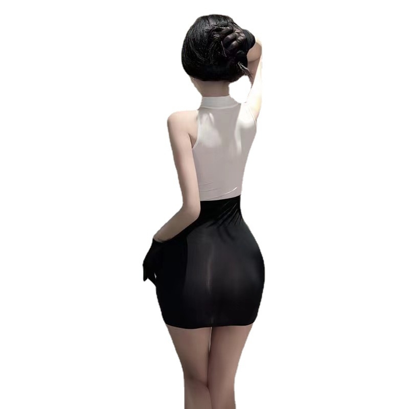 Női fehérnemű készlet - titkárnő szerepjáték, Milk Silk anyag, 80% poliészter, harisnyanadrág