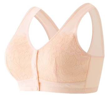 Nėrinių liemenėlė su priekiniu užsegimu, be vielos, pilna puodelio, su krūties įdėklais, maitinančioms mamoms