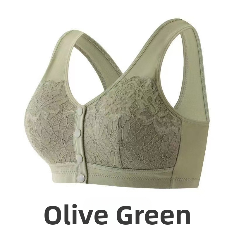 Nėrinių liemenėlė su priekiniu užsegimu, be vielos, pilna puodelio, su krūties įdėklais, maitinančioms mamoms