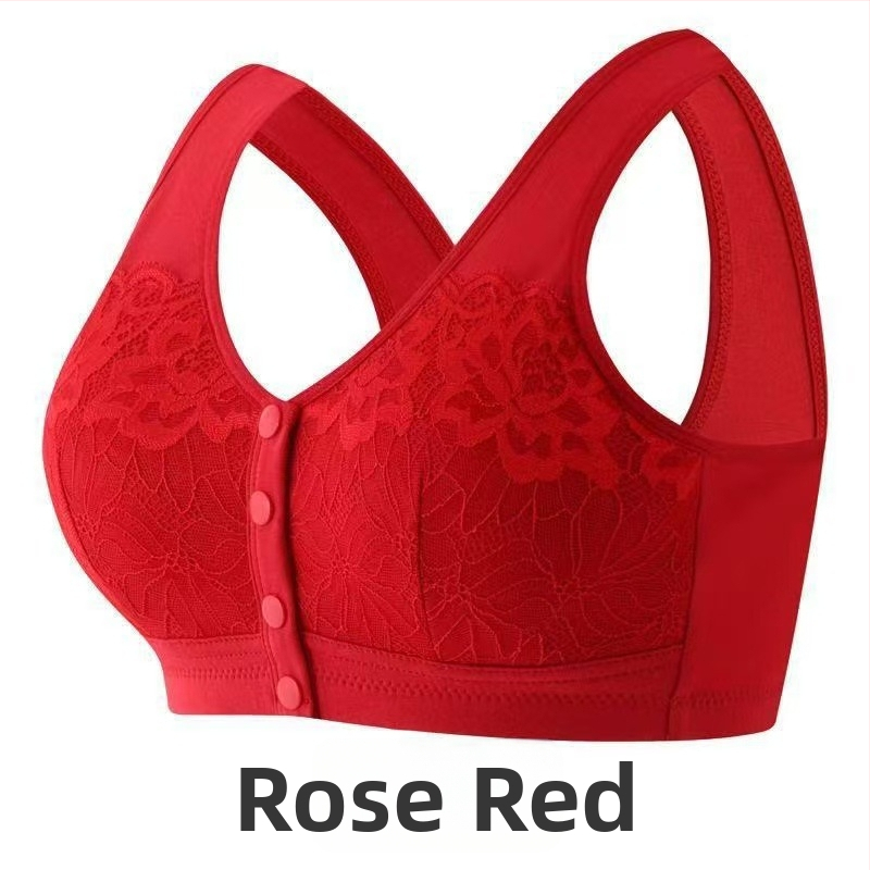 Nėrinių liemenėlė su priekiniu užsegimu, be vielos, pilna puodelio, su krūties įdėklais, maitinančioms mamoms