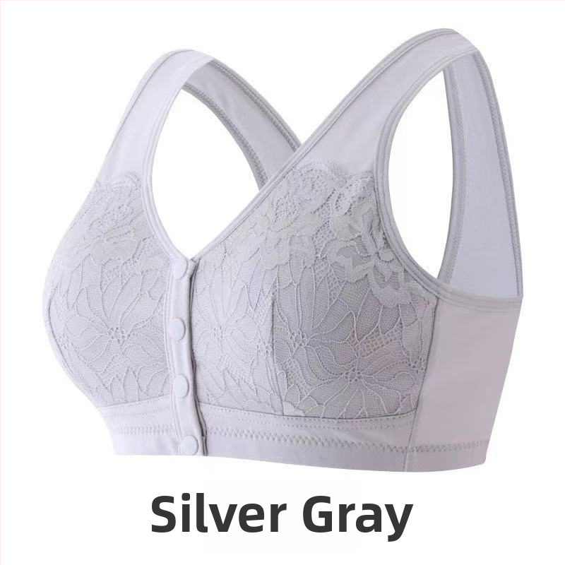 Nėrinių liemenėlė su priekiniu užsegimu, be vielos, pilna puodelio, su krūties įdėklais, maitinančioms mamoms