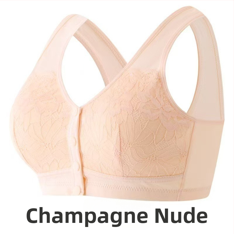 Nėrinių liemenėlė su priekiniu užsegimu, be vielos, pilna puodelio, su krūties įdėklais, maitinančioms mamoms