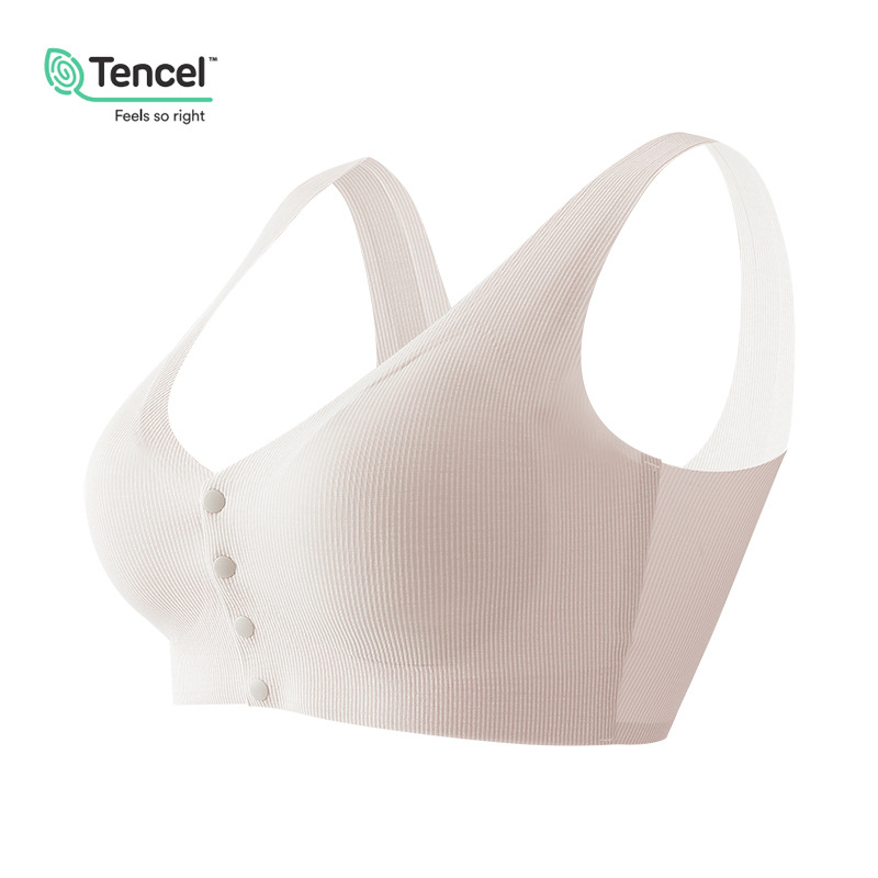 Baoyoule Sutien de alăptare pentru gravide, cu închidere frontală, material nylon, cupe fine, bretele duble, potrivit pentru toate etapele