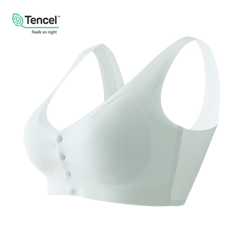 Baoyoule Sutien de alăptare pentru gravide, cu închidere frontală, material nylon, cupe fine, bretele duble, potrivit pentru toate etapele