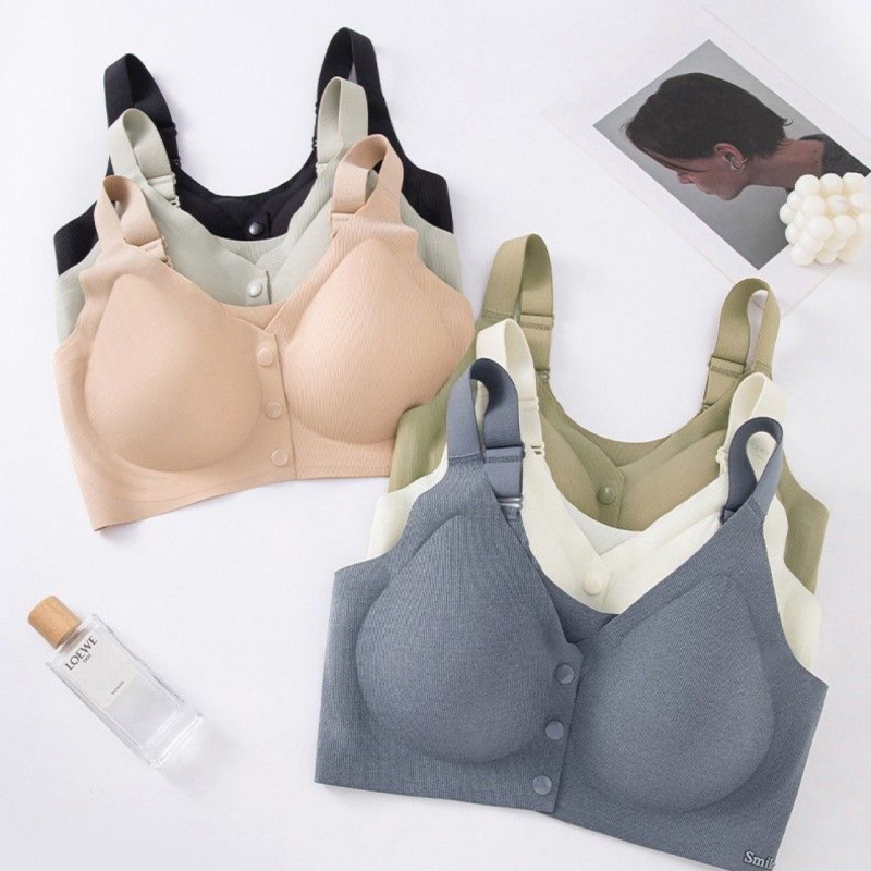 Elöl nyíló szoptatós melltartó terhes nőknek, vezeték nélküli, légáteresztő, anti-esés, vékony kosár