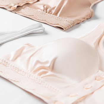 Mulberry selyem előre záródó szoptatós melltartó posztpartum, vékony formázott kosarakkal, merevítő nélküli