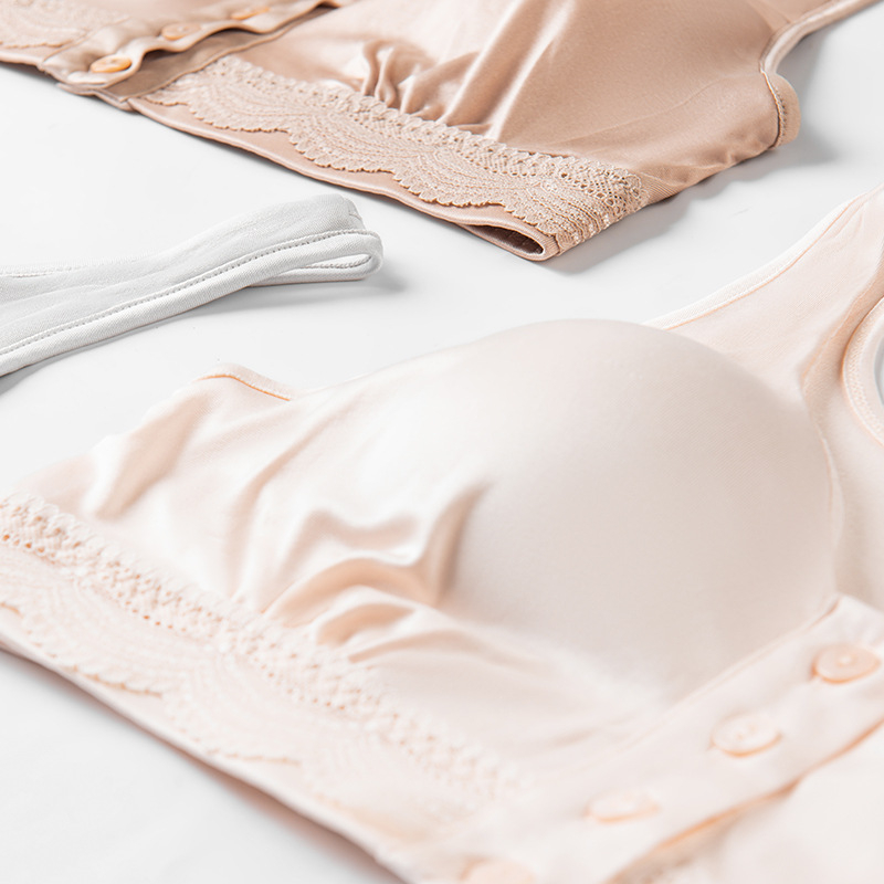 Mulberry selyem előre záródó szoptatós melltartó posztpartum, vékony formázott kosarakkal, merevítő nélküli