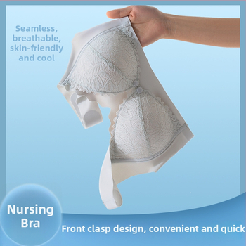 Σουτιέν θηλασμού με μπροστινό κούμπωμα, δαντελένια λεπτομέρεια, λεπτά μορφοποιημένα κύπελλα, χωρίς μεταλλική ράβδο, σταθερές διπλές τιράντες