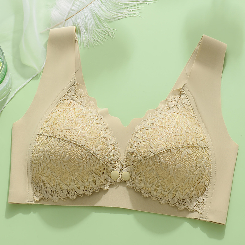 Σουτιέν θηλασμού με μπροστινό κούμπωμα, δαντελένια λεπτομέρεια, λεπτά μορφοποιημένα κύπελλα, χωρίς μεταλλική ράβδο, σταθερές διπλές τιράντες