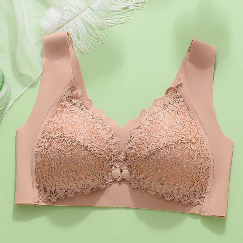 Σουτιέν θηλασμού με μπροστινό κούμπωμα, δαντελένια λεπτομέρεια, λεπτά μορφοποιημένα κύπελλα, χωρίς μεταλλική ράβδο, σταθερές διπλές τιράντες