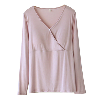 Top de alăptare cu mâneci lungi, fără sutien, viscoză modală 90–95%, grosime moderată 181–200 g/m2, potrivit pentru toate sezoanele