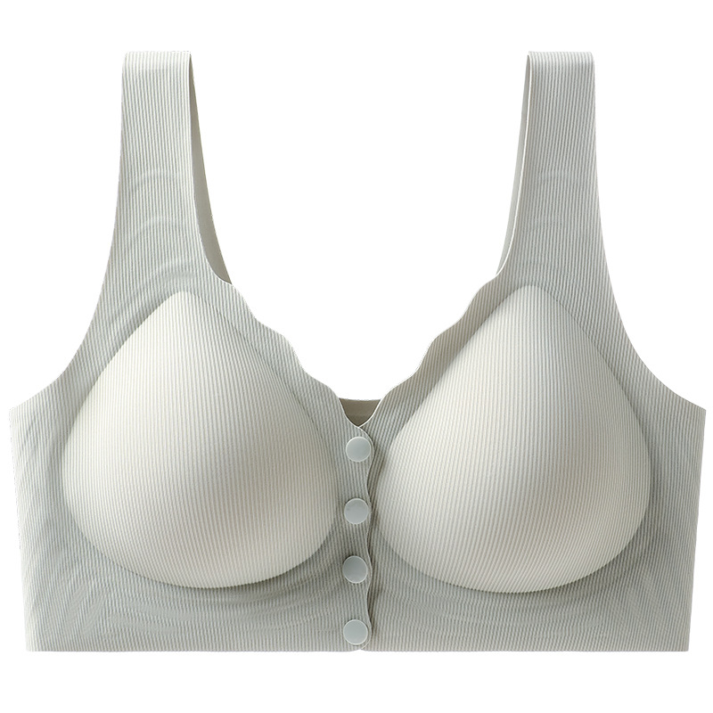 Elölkapcsos szoptatós melltartó, légáteresztő nylon anyagból, acélmentes, vékony formázott kosarakkal, a posztpartum időszakra
