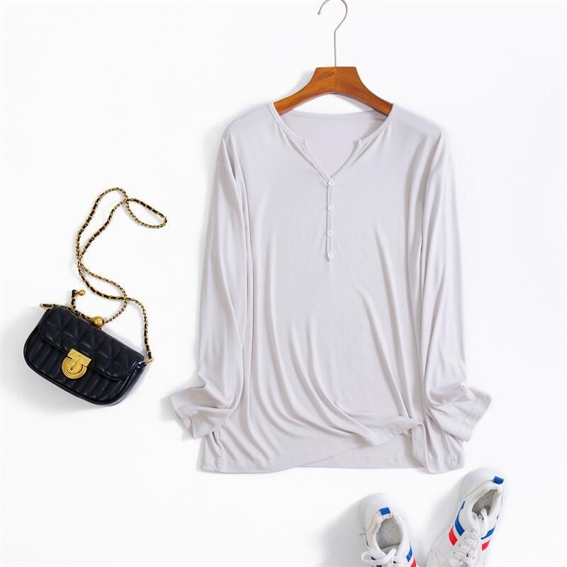 Heart Heaven Man Μπλούζα εγκυμοσύνης με V-λαιμό, μακριά μανίκια, Modal ύφασμα, πουλόβερ στυλ