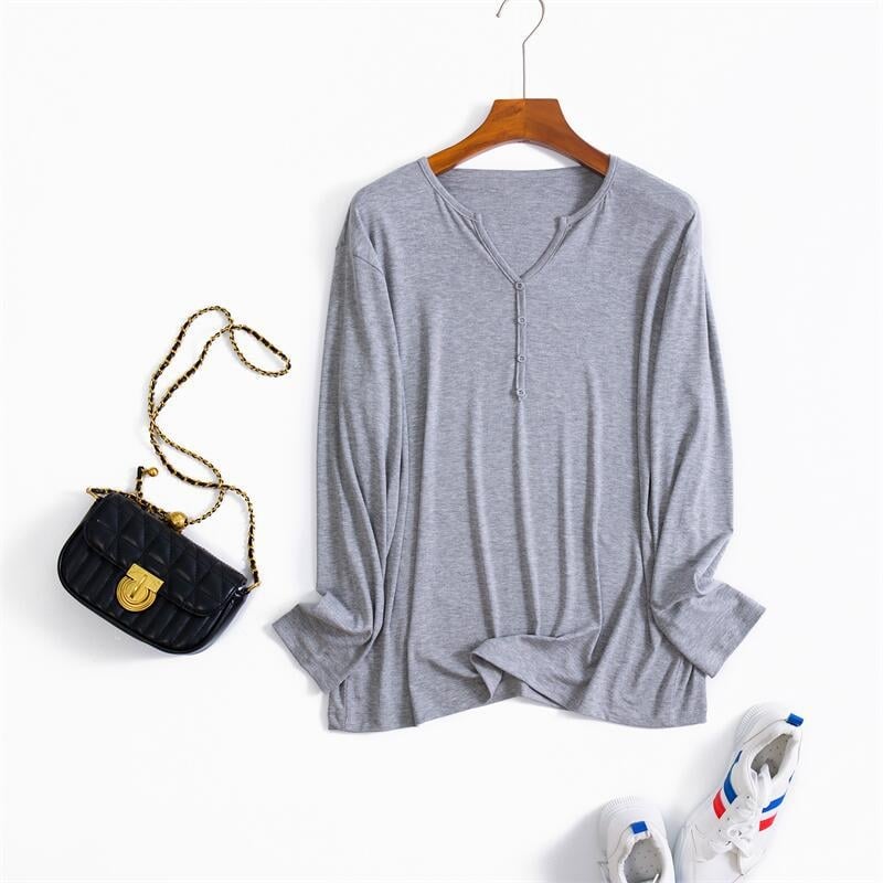 Heart Heaven Man Μπλούζα εγκυμοσύνης με V-λαιμό, μακριά μανίκια, Modal ύφασμα, πουλόβερ στυλ