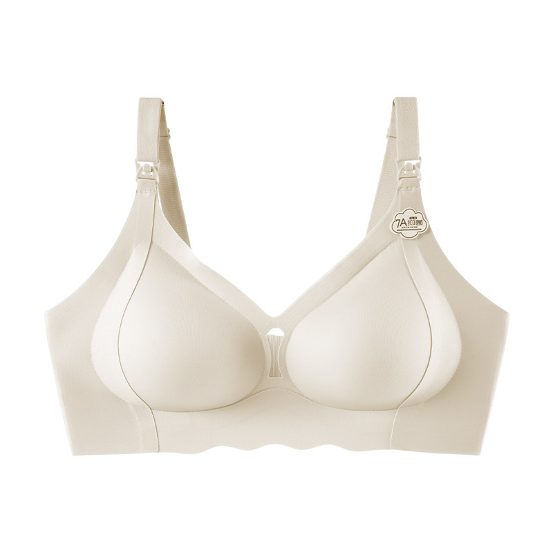 Kismamák számára szoptatós melltartó, antibakteriális 7A, formázott kosarak, acélgyűrű nélküli, rögzített dupla vállpántok, hátul négy sor patentzár, nylon anyag