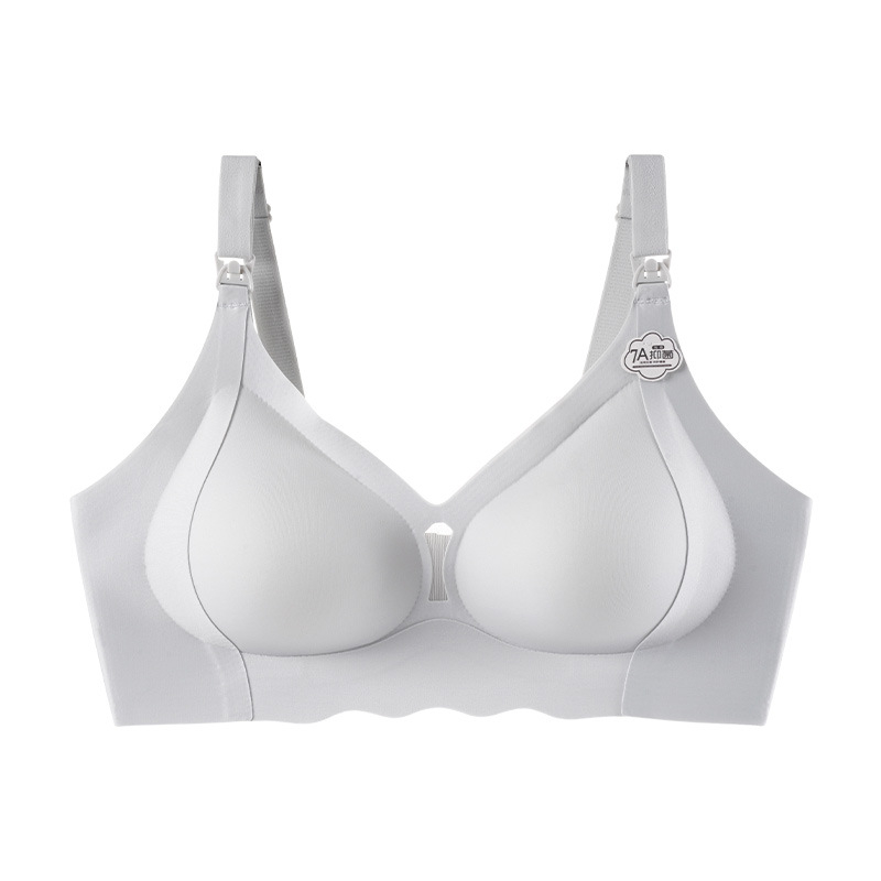 Kismamák számára szoptatós melltartó, antibakteriális 7A, formázott kosarak, acélgyűrű nélküli, rögzített dupla vállpántok, hátul négy sor patentzár, nylon anyag