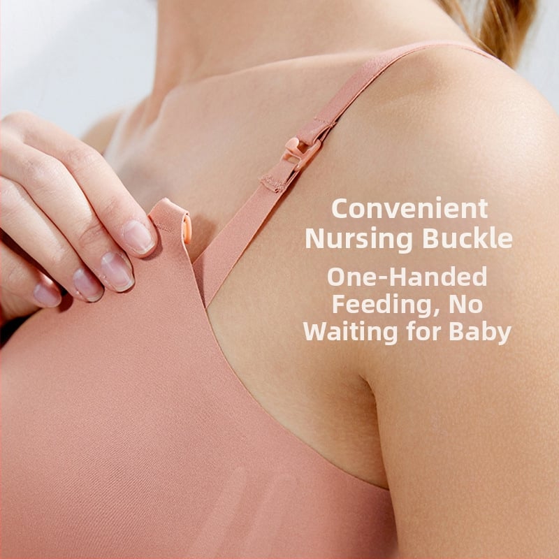 Grudnjak za dojenje s tankim oblikovanim čašicama, stražnje zatvaranje s tri reda kopči, čvrste dvostruke naramenice, bez žice.