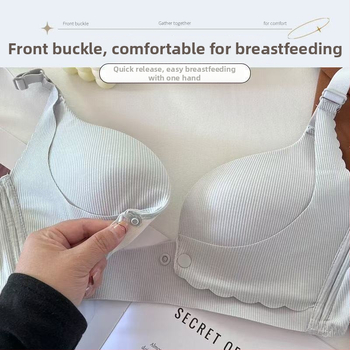 Kokvilnas zīdīšanas krūšturis grūtniecībai un zīdīšanai, bez stieņiem, plānas formētas krūzes, aizmugurē četrrindu aizdare