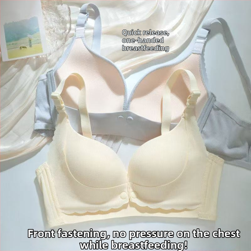 Kokvilnas zīdīšanas krūšturis grūtniecībai un zīdīšanai, bez stieņiem, plānas formētas krūzes, aizmugurē četrrindu aizdare