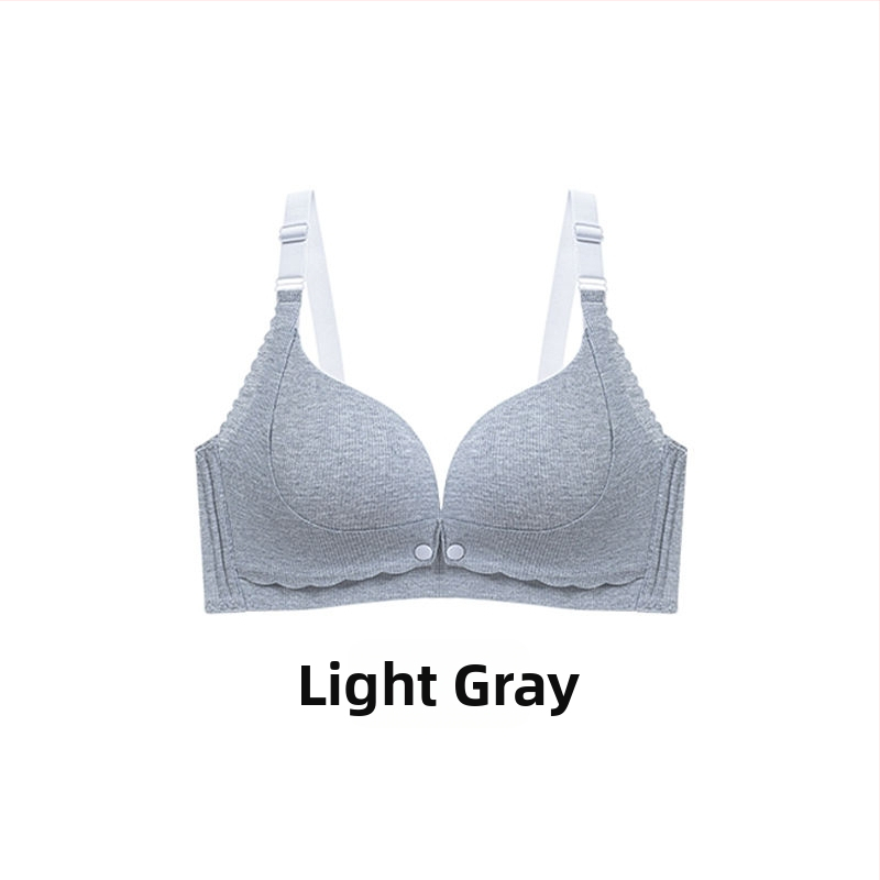 Kokvilnas zīdīšanas krūšturis grūtniecībai un zīdīšanai, bez stieņiem, plānas formētas krūzes, aizmugurē četrrindu aizdare