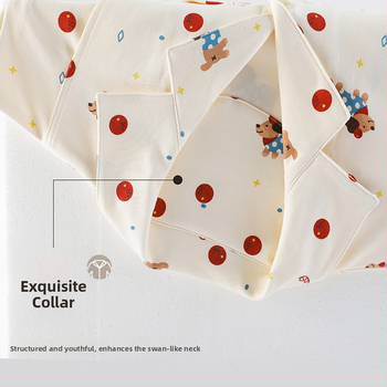 Tehotenské nočné šaty na dojčenie, 95–100% bavlna, dlhé rukávy, stredná hmotnosť 181–200 g/m², na jeseň-zimu, domáce oblečenie