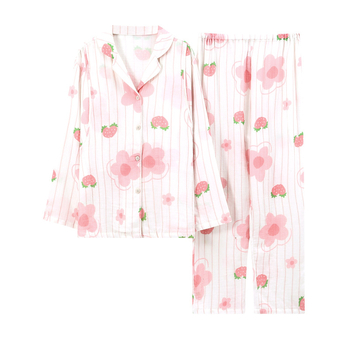 Set trudničkih pidžama od 100% pamuka, pamuk gazasto tkivo, upijanje znoja, pogodna za dojenje, dugi rukavi i hlače