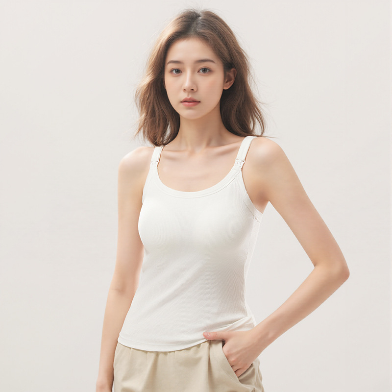 Τοπ θηλασμού Τρία σε Ένα με επένδυση από μετάξι, χωρίς σουτιέν, για μητρότητα, ριμπ ύφανση