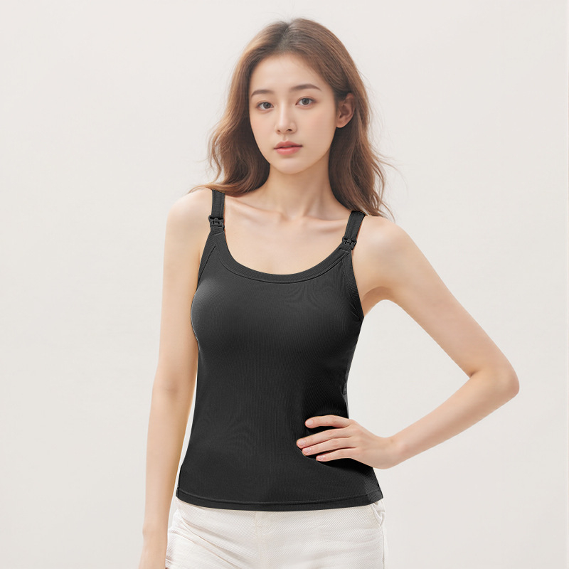 Τοπ θηλασμού Τρία σε Ένα με επένδυση από μετάξι, χωρίς σουτιέν, για μητρότητα, ριμπ ύφανση