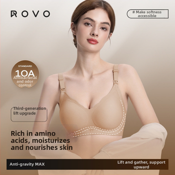 Rovo Sutien de alăptare cu Push-Up – cupe din nylon, închidere spate cu patru rânduri de cârlige, pentru alăptare