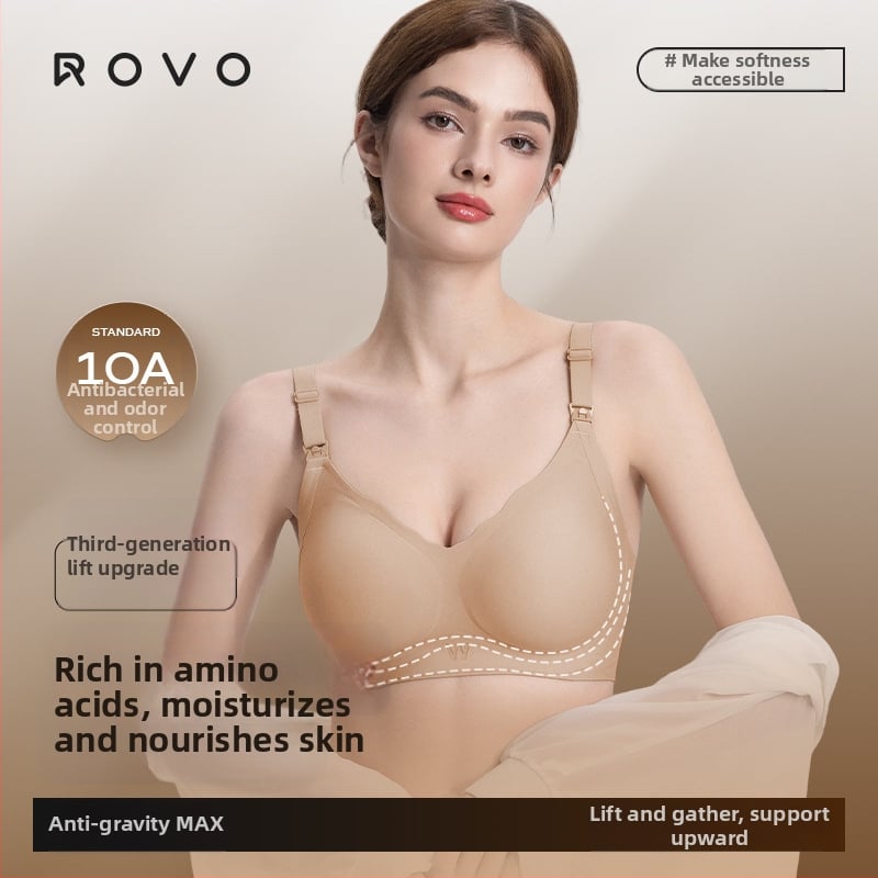 Rovo Sutien de alăptare cu Push-Up – cupe din nylon, închidere spate cu patru rânduri de cârlige, pentru alăptare