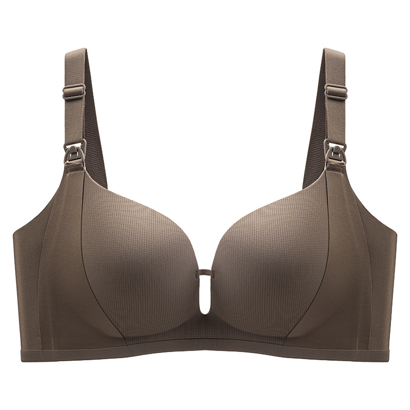 Sutien de alăptare pentru sarcină, cupe modelate subțiri, material Spandex, închidere pe spate cu trei rânduri de cârlige, bretele fixe în dublu