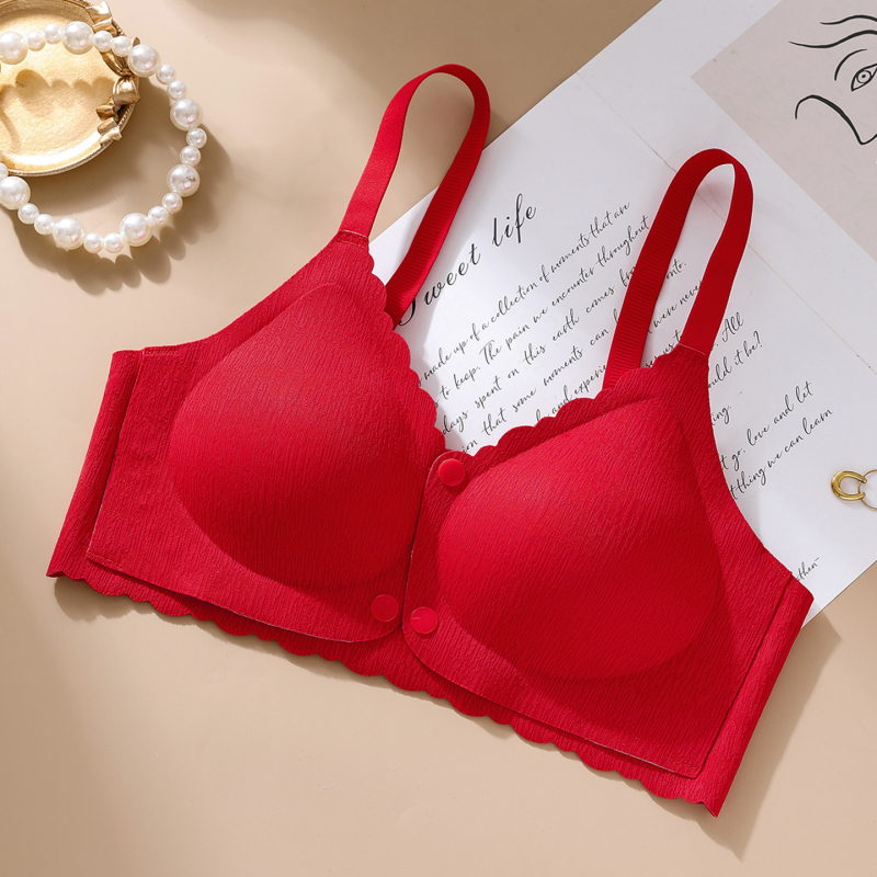 Sutien de alăptat cu deschidere frontală, cupe modelate, material nylon, bretele fixe, închidere cu trei rânduri la spate