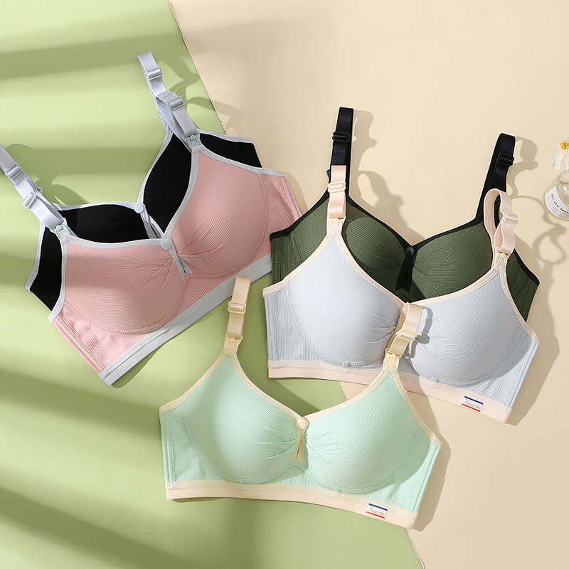 Sutien de alăptare fără sârmă, cu închidere frontală, respirabil, cupe modelate subțiri, cu închidere în spate cu patru rânduri de cârlige