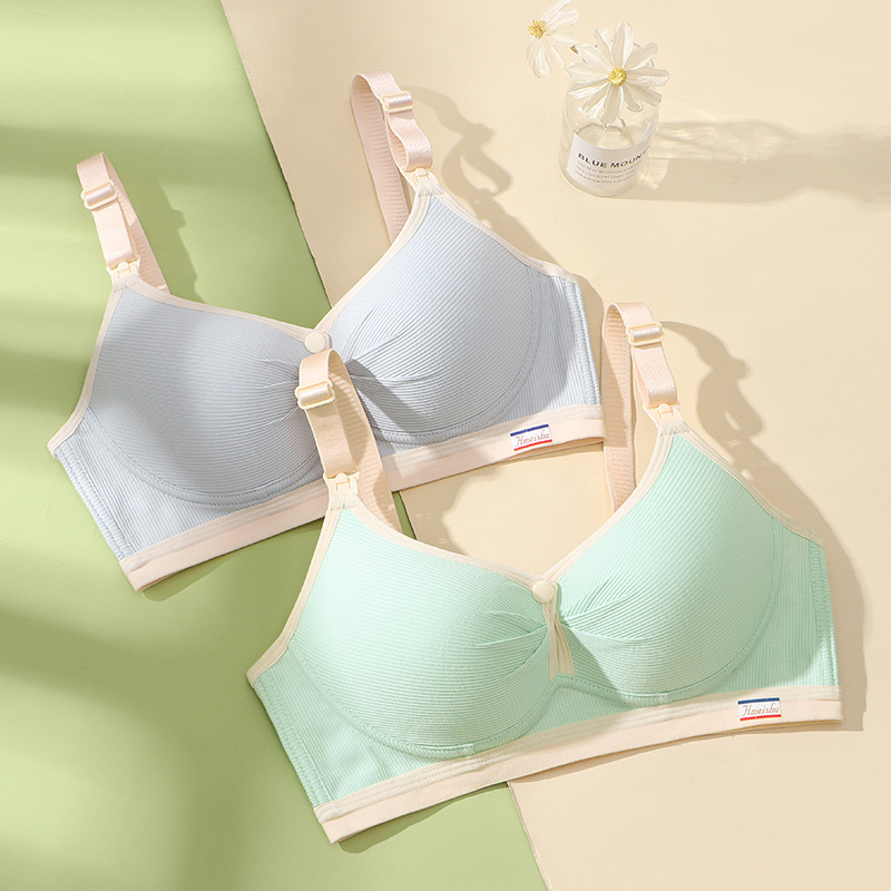 Sutien de alăptare fără sârmă, cu închidere frontală, respirabil, cupe modelate subțiri, cu închidere în spate cu patru rânduri de cârlige