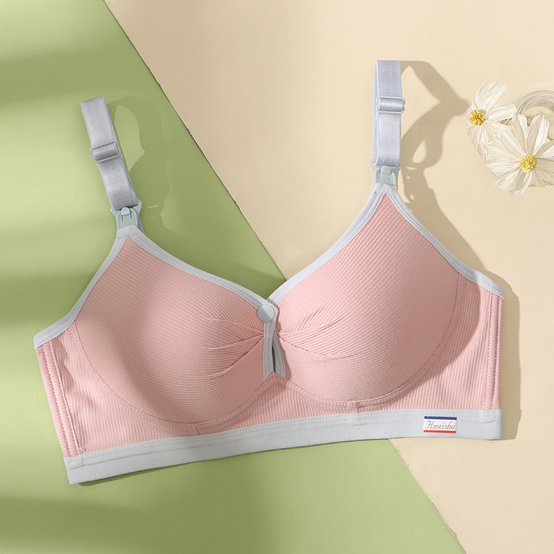 Sutien de alăptare fără sârmă, cu închidere frontală, respirabil, cupe modelate subțiri, cu închidere în spate cu patru rânduri de cârlige