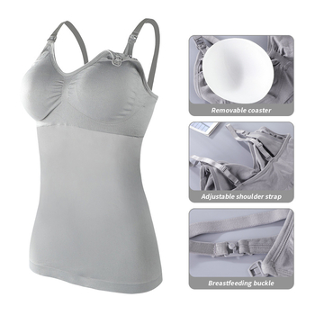 Maiou de alăptare PLUS SIZE cu bretele detașabile, cupe modelate mediu, fără sârmă, țesătură lucioasă din nailon, potrivit pentru toate etapele sarcinii și alăptării