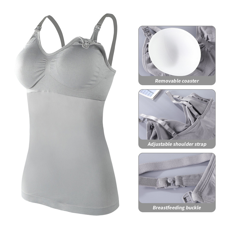 Maiou de alăptare PLUS SIZE cu bretele detașabile, cupe modelate mediu, fără sârmă, țesătură lucioasă din nailon, potrivit pentru toate etapele sarcinii și alăptării