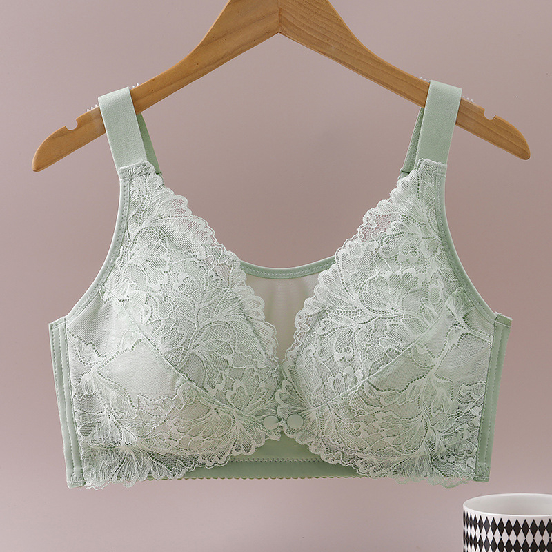 Sutien de alăptare pentru maternitate, din dantelă, fără arc, fără cusături, cupe subțiri modelate, închidere la spate cu patru rânduri