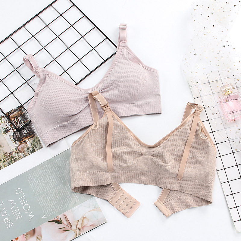 Sutien de alăptare fără sârmă, închidere frontală, fără cusături, pentru lactație și maternitate, nylon