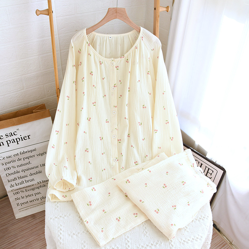 Set kućne odjeće za dojenje poslije poroda – crepe pamuk tkanina, minimalistički casual stil, dugi rukavi, hlače, za sve sezone