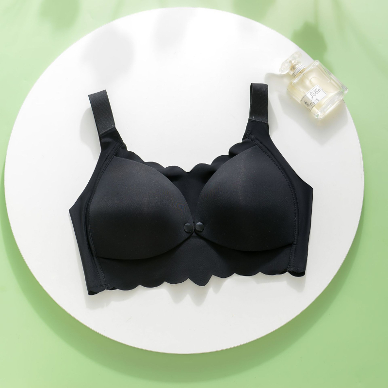 Sutien de alăptare pentru mame, cupe subțiri, închidere frontală, fără sârmă, pentru toate etapele sarcinii și alăptării — material nylon, căptușeală 100% poliester, bretele fixe, spate cu patru rânduri de cârlige